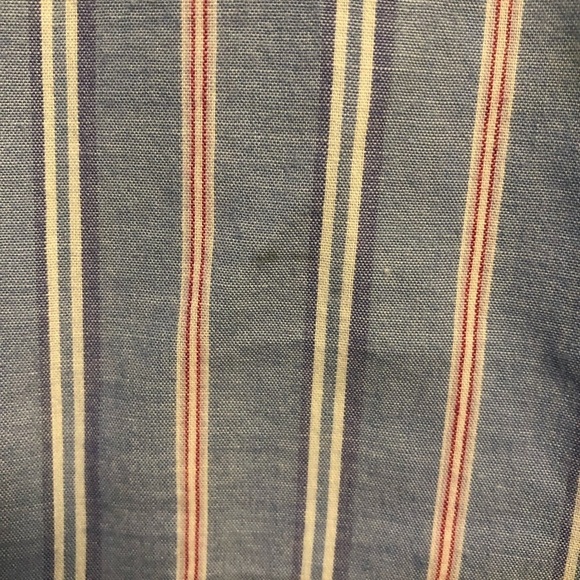 Wrangler Light Blue Red & White Striped Long Sleeve Button Down Shirt - Picture 6 of 6